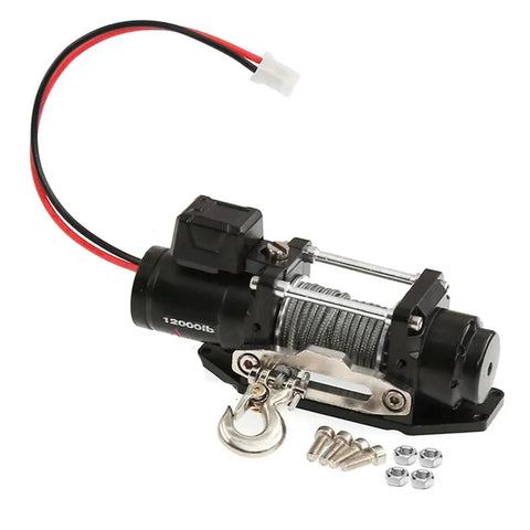 Ultimate Metal Electric Winch For 1/10 Scale Scx10 Traxxas Trx4 Defender D90 Off Road Crawler Jeep Upgrade with sealed gearbox.