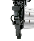 Kickass Pneumatic Brad Nailer 18 Gauge 2 Inch Drive With Quick Jam Release And Hardened Steel Blade showing quick jam release feature.