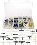 Front view of automotive vacuum connector kit in clear plastic organizer; 32 sizes, nylon fittings in black and beige.