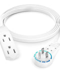 Smooth Operator 4 Foot UL Certified 360 Degree Rotating Flat Plug Extension Cord With Three Grounded Outlets Power Strip flexible cord with 3 outlets.