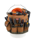 Bucketeer Bucket Tool Organizer Brown Fits Most 5 Gallon Buckets With Three Interior Loops For Hammers Drills Pry Bars And Other Long Handled Tools Grab And Go Durable And Easy Access