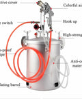 Heavy Duty Four Gallon Air Pressure Paint Pot With Adjustable Pressure Gauge And Two Millimeter Tip for efficient painting.