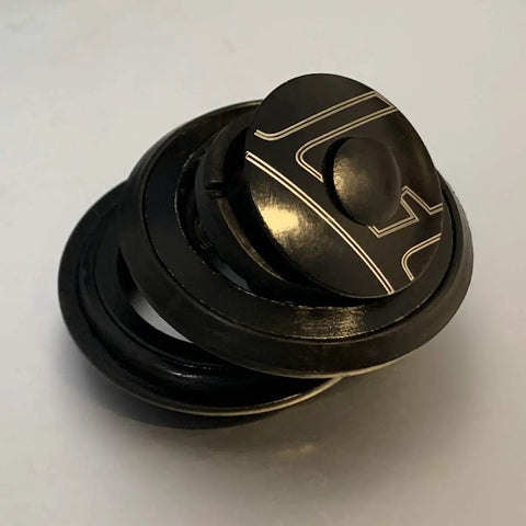 1-1/8 Inch Threadless Headset Top Cap Bearings For BMX And MTB, with star nut and bolt, black heavy duty steel construction
