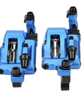Mountain Bike Aluminum Alloy Disc Brake Kit Featuring Killer Grip And Slick Cable Actuation For Front Rear Wheel Setup, blue calipers.