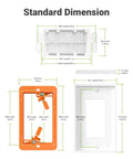 Standard dimensions of Straight Shooting Brush Cable Wall Plate With Sturdy Mounting Bracket for HDMI and Ethernet.