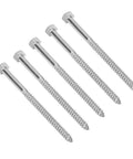 Stainless Steel Half Thread Wood Lag Screws Self Tapping For Carpentry Heavy Duty M6 X 100mm Bolts with hex head, set of 5.