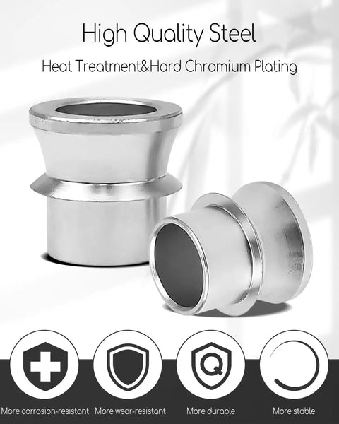 Three Quarter To Five Eighth Inch High Misalignment Spacers Kit For Rod End Joints, four-piece steel chrome-plated spacers