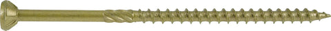 Close-up of Go-To Exterior Wood Screws 4 Inch Size 10 by Bronze Deck Screw for Outdoor Projects with coarse threads.