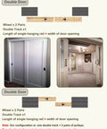 Two Tone Champagne Gold And Silver Bypass Sliding Closet Door Hardware Kit With Double Pocket Barn Door Track And Rollers Adjustable