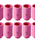 Set of ten pink ceramic cup TIG nozzle 13N12 one half inch WP 12.5mm heavy duty welding torch nozzles fit 9 series and 20 series