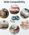 Image showing various furniture types that fit Heavy Duty Screw On Furniture Glides Built Damn Tough Slide Like Butter PTFE Teflon Chair Leg Floor Protectors For Hardwood Carpet And Tile Floors 1 Inch 12 Piece Set.
