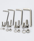 660 Piece Nuts And Bolts Set For M3 M4 M5 Stainless Steel Hardware Assortment Kit with hex keys and washers on display.
