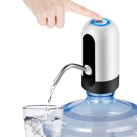 5 Gallon Water Bottle Dispenser With USB Charging Pump For Camping And Home Use pouring water into a glass