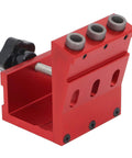 Pocket Hole Jig Kit With Aluminum Alloy Doweling Jig System for Board Thickness 0.47 to 1.77 inches, red metal body