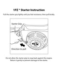 Diagram showing instructions for Recoil Starter Pull Start Replacement For GX340 GX390 GX610 GX620 Engines, including pull direction.