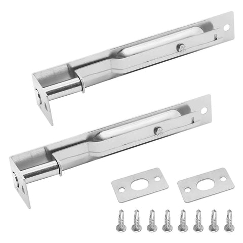 6 Inch Flush Bolt For Double French Doors And Patio Wood Doors Built Tough Heavy Duty Stainless Steel Concealed Sliding Door Latch In Brushed Chrome Finish Pack Of 2 With Mounting Screws Included