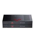 4K DisplayPort KVM Extender Over Ethernet HDBaseT 3.0 PoE With Uncompressed DP 1.2a Transmission 4K60Hz Zero Latency 100m Range For Pro Gaming Setups And Workstations. Black metal receiver unit, front view