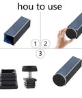 Installation guide for 8Pcs Adjustable Leveling Feet Square Insert Kit for Cabinets Sofas Tables and Chairs Black 20x20mm Inserts 30x11mm Base Levelers