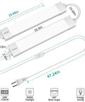 Diagram showing Ultra Bright Led Tube Light Fixture With Plug 1.4Ft 1800 Lumens 5000K Daylight dimensions and features