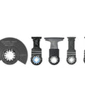 5 Piece Starlock Oscillating Blade Set For Wood And Metal Cutting With Nails Includes Blades B 67016 B 67038 B 67066 B 67072 And B 67119 Pro Grade Starlock Interface For Maximum Performance Compatible With Most Oscillating Multi Tools displayed in a row