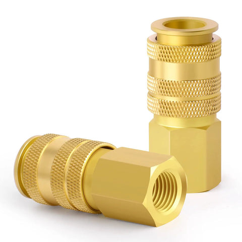 12 Pack Brass Female Quick Connect Air Couplers With Quarter Inch NPT Threads Universal 3 In 1 Design No Fuss Heavy Duty Fittings For Tools And Compressors Corrosion Resistant Solid Brass Construction