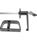 Heavy Duty Shed Door Latch L-Handle Lock Kit with 2 Keys, 4 1/2 Inch Stem, Chrome Plated Zinc Alloy, Black Powder Coat for Barn Doors, Unassembled
