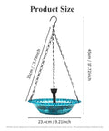 Hanging Bird Bath With Solar Powered Fountain For Outdoor Garden Patio Lawn And Backyard Birds Water Feature showing dimensions