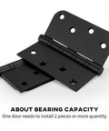 Bombproof Heavy Duty Ball Bearing Door Hinges In Matte Black Finish with installation holes for secure mounting on doors