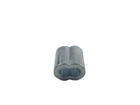 Mil Spec Zinc Plated Copper Swage Sleeves Clip and Ferrules One Quarter Inch Oval Duplex Wire Rope Cable Crimping Loop Fittings Heavy Duty Pack of Ten For Galvanized and Stainless Steel Wire, 1/4 in oval sleeve