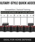 Side Saddle 12 Gauge Shotgun Shell Holder For Picatinny Rails Carries Up To Six Shells Tactical Reload Accessory diagram