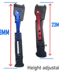 Universal Kickstand Bracket For Motorcycles Dirt Bikes And Scooters With 55mm Hole Spacing, Heavy Duty Steel, Height Adjustable