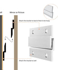 Diagram of Beefy Heavy Duty Aluminum Z Hanger Set For Easy Wall Mounting Brackets, illustrating interlocking French cleat clips use.