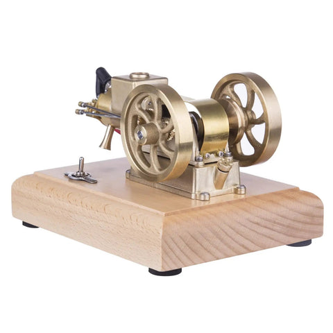Dope Little 1.6cc Metal Adjustable Speed Micro Horizontal Water Cooled 4-Stroke Gasoline Engine With Wooden Base for STEM Education and Science Demos Today on wood base