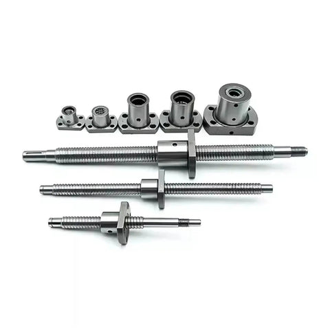 1 Piece Mini Ball Screw With SFK Nut For 3D Printers, Precision Thread, 6mm 8mm 10mm Options, 100mm To 200mm Lengths shown with components