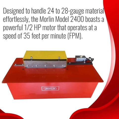 Portable Pittsburgh Lockformer Machine for Sheet Metal and HVAC Ductwork, 24 Gauge Capacity, Handles 24 to 28 Gauge Material at 35 Feet Per Minute