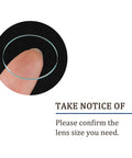 Close-up of Six Pack 22mm Round Watch Crystal Lens Replacement Kit Clear Optical Glass Durable 1.1mm Thick on fingertip