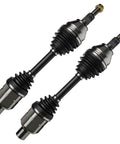 Two Pack Front CV Axles Made For 4WD Ram 1500 Models Years 2012 To 2021 Including Classic Trim, black and metal drive axles.