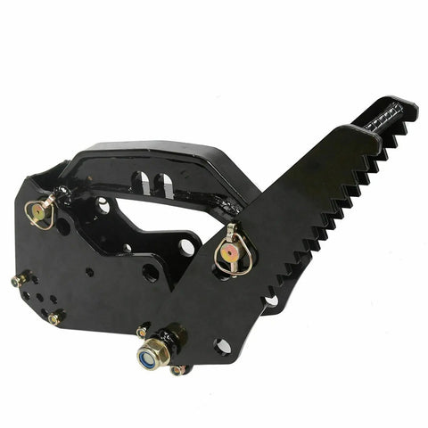Side view of Heavy Duty Backhoe Thumb Excavator Claw For Three And A Quarter Inch Boom Width Machines Rugged Tractor Attachment