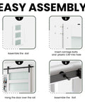 Easy assembly steps for 38 X 84 Inch Three Lite Frosted Glass and Wood Paneled Barn Door With Installation Hardware Kit