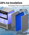 100 Pound Ice Maker Machine For Home Cafe Bar And Restaurant Use Under Counter Or Freestanding ETL And DOE Certified Big Capacity Ice Maker With 33 Pound Storage Bin And 45 Cubes Per Cycle Top Mounted Button For Easy Operation insulation layers