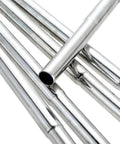 Close-up of stainless steel golf club extensions 0.600 inch butt diameter 3 piece set rust proof electroplated shaft extensions
