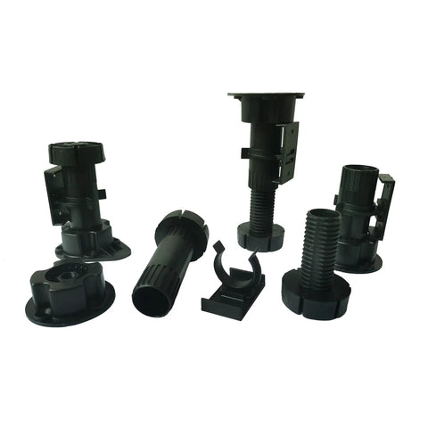 Beefed-Up Black Cabinet Leveler Legs Set 12 Pack Each Leg Supports 330 Lb Adjustable From 3 7/8 In To 5 3/8 In Components