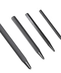 Heavy Duty Four Piece Center Punch Set With 3/16-5mm 5-Inch, 5/16-8mm 6-Inch, 5/64-2mm 4-Inch, And 1/8-3mm 4-1/4-Inch Metal Center Punch Tools