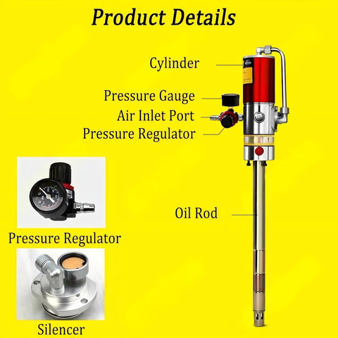 Grease Monkey Approved Pneumatic Grease Gun And Air Powered Lubrication Pump With 50 To 1 Pressure Ratio For Quick No Sweat Maintenance On Cars Trucks And Gear