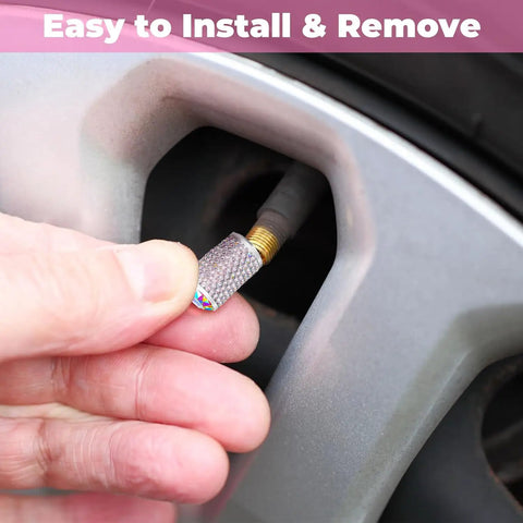Universal Car Tire Valve Stem Caps Bling Air Cap With Crystal Diamonds Anodized Aluminum Valve Covers With O Ring