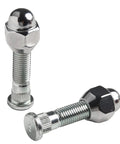 Premium Wheel Lug Stud Kit M12x1.5 For Hyundai Sonata Elantra Santa Fe And Kia Optima Sorento With Solid Steel Replace Bolts 28mm Hex 21mm close-up of two chrome wheel studs