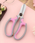 Pink Flower Shears For Easy Pruning And Plant Care No Fuss Garden Tool With Safety Handle Lightweight Trimming Scissors For Gardening And Home Maintenance Boss Level Cut For Flowers And Branches, stainless steel blade, pink-gray handle