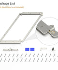 Top Notch Concealed Bifold Barn Door Hardware Kit With Slick Stainless Steel Track components and screws for right open doors.