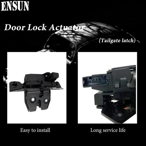 Heavy Duty Rear Tailgate Trunk Lock Actuator Latch Assembly Plug And Play Replacement For Chevy Suburban Tahoe Yukon Escalade Encore Trax Sonic close-up view showing installation details.