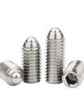 Drop In Ready 304 Stainless Steel Spring Ball Plunger Set Screw With Knurled Hex Shaft, miniature positioning hardware, durable.